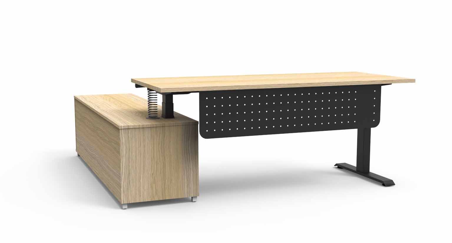 Boost+ Height Adjustable Executive Desk - with Modesty